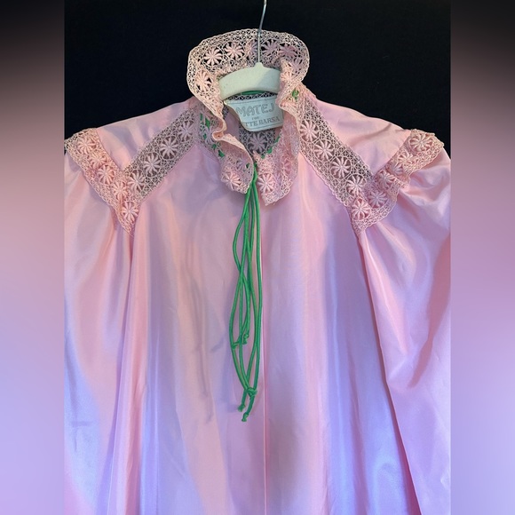 Vintage Matej for Odette Barsa Pink Taffeta Hostess Robe. Size Small - Picture 3 of 6